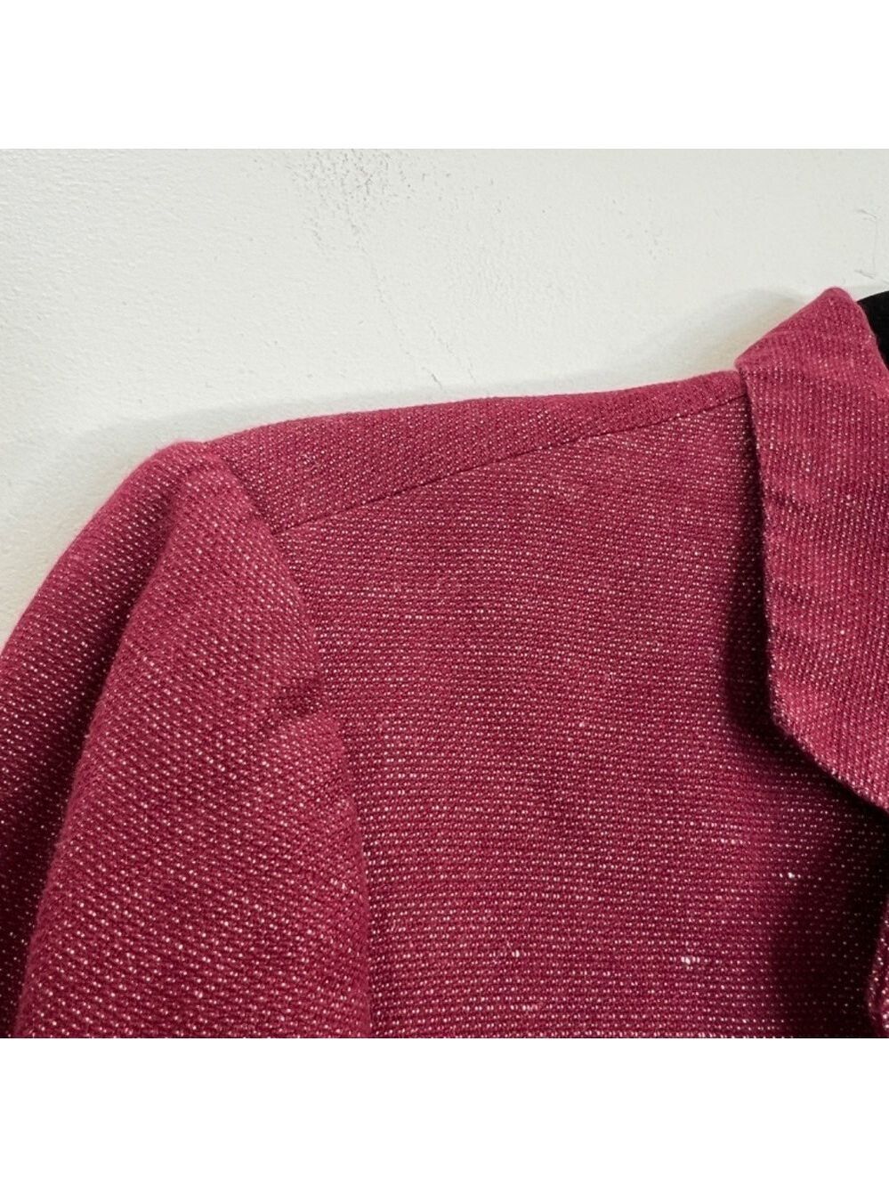 Lucky Brand burgundy linen blend 2 button roll sleeve unlined blazer jacket S - Picture 7 of 14